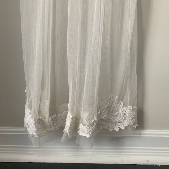 White Long Summer Dress with Lace and Net, Vero Moda, Size XS - Picture 3 of 8